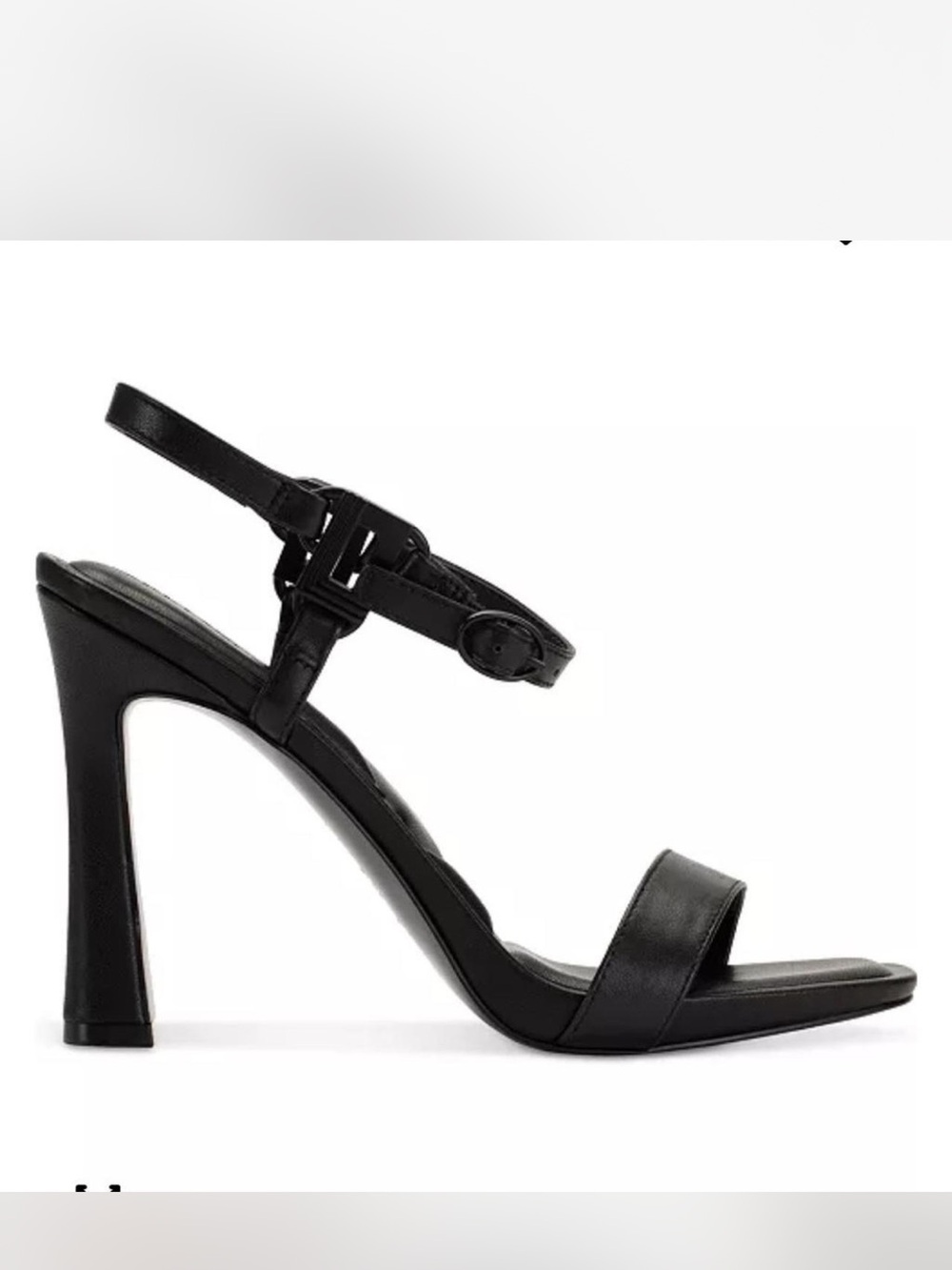 Karl Lagerfeld Black Leather Ankle-Strap High Heel Sandal